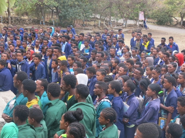 Koulmesk, cérémonie de partage au lycée technique, Ethiopie, février 2019.